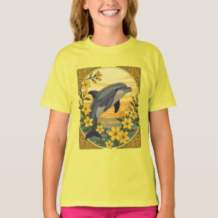 Bottlenose dolphin With Yellow Jasmine Flowers T-Shirt
