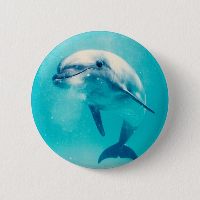Bottlenosed Dolphin Underwater Button (Front)