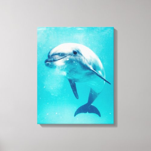 Bottlenosed Dolphin Underwater Canvas Print