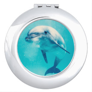Bottlenosed Dolphin Underwater Compact Mirror