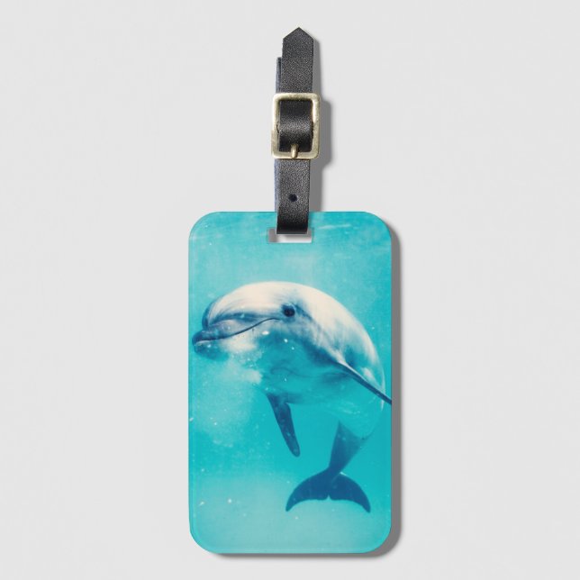 Bottlenosed Dolphin Underwater Luggage Tag (Front Vertical)