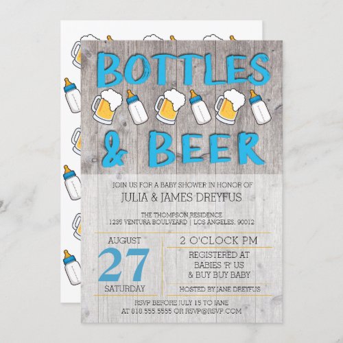Bottles and Beer Baby Shower Invitation