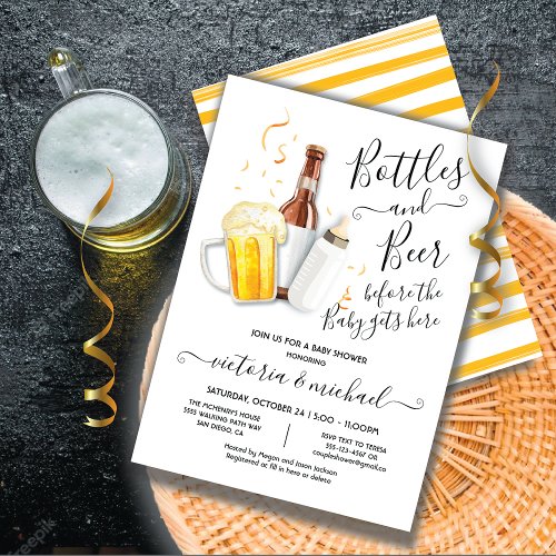 Bottles and Beer Baby Shower Invitation