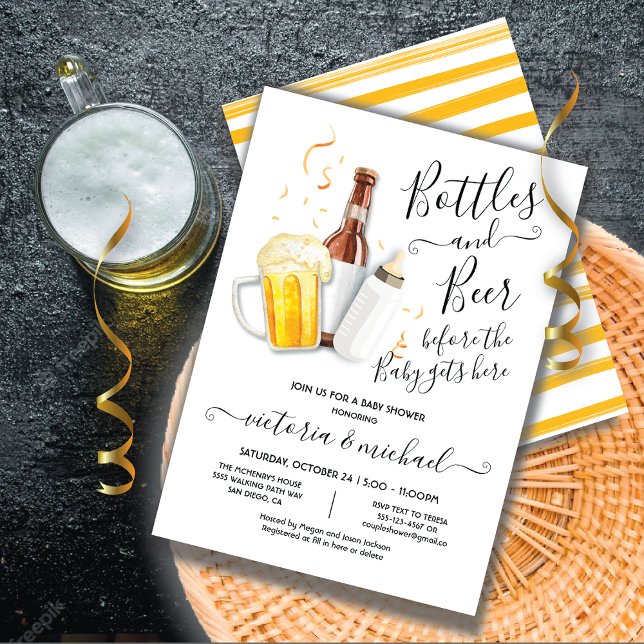 Bottles and Beer Baby Shower Invitation (Creator Uploaded)