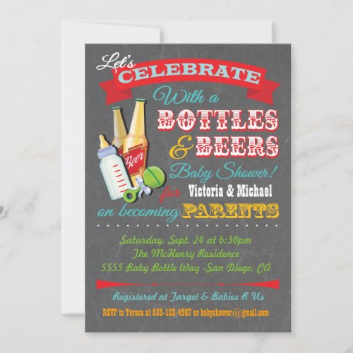 Bottles and Beer Baby Shower Invitations