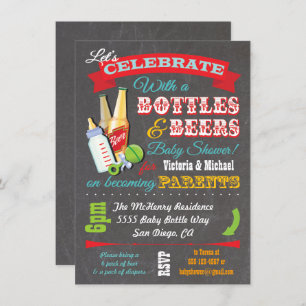Bottles and Beer Couples baby shower invitations