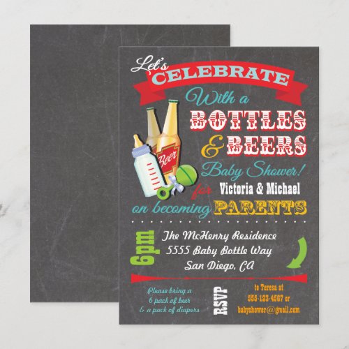 Bottles and Beer Couples baby shower invitations