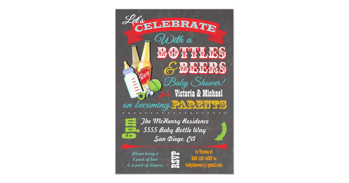 Bottles And Beer Couples Baby Shower Invitations Zazzle Com