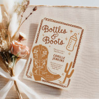 Bottles and Boots Hand Drawn Baby Shower