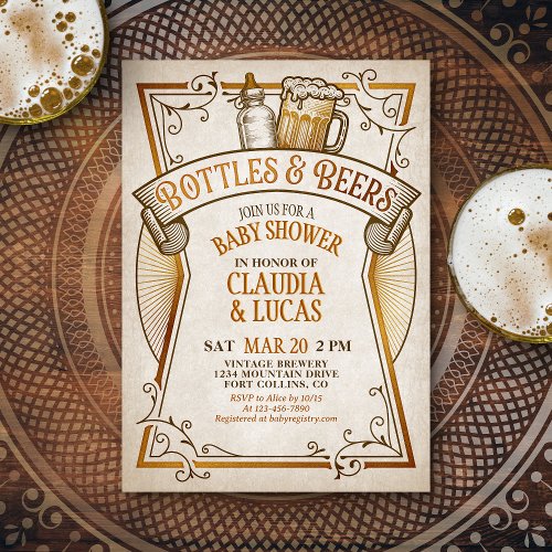 Bottles  Beers Baby Shower Invitation