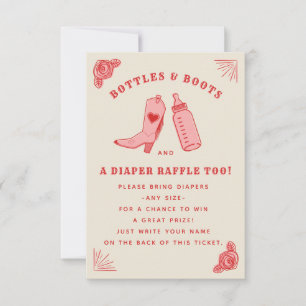 Bottles & Boots Baby Shower Diaper Raffle Invitation