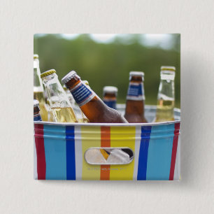 Bottles of beer in ice bucket button