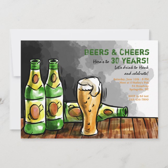 Bottles of Beer Invitation (Front)