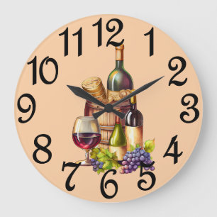 Bottles Of Wine Large Clock