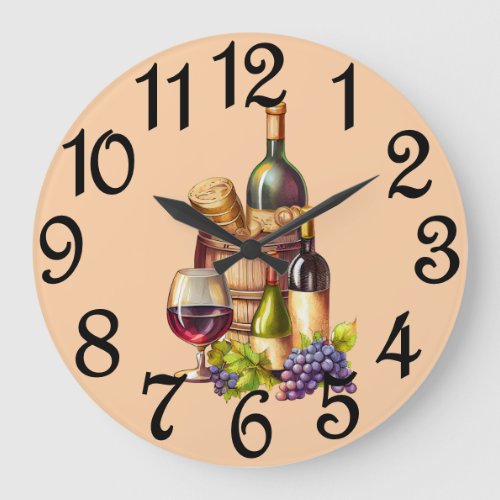 Bottles Of Wine Large Clock