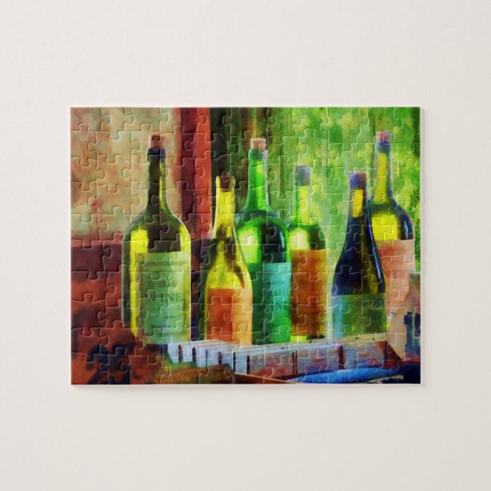 Bottles of Wine Near Window Jigsaw Puzzle