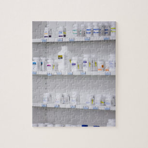 bottles on the shelves at a pharmacy jigsaw puzzle