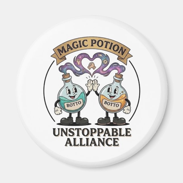Botto Brand Unstoppable Alliance Retro Magic Potio Magnet (Front)
