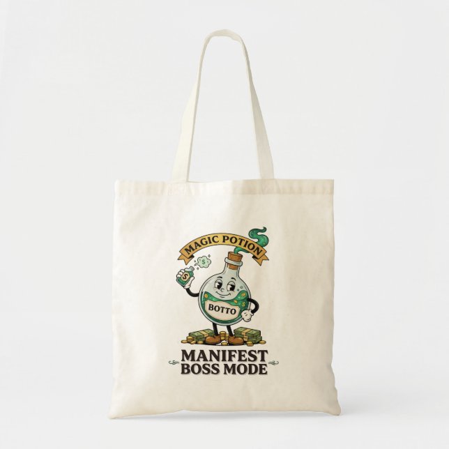 Botto Manifest Boss Mode Retro 1930s Cartoon Potio Tote Bag (Front)