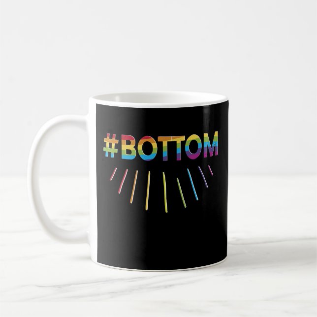 Bottom Funny Gay Pride Rainbow Flag Coffee Mug (Left)