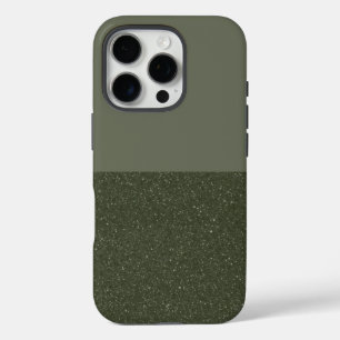 Bottom Glitter Moss Green iPhone Case – Customize