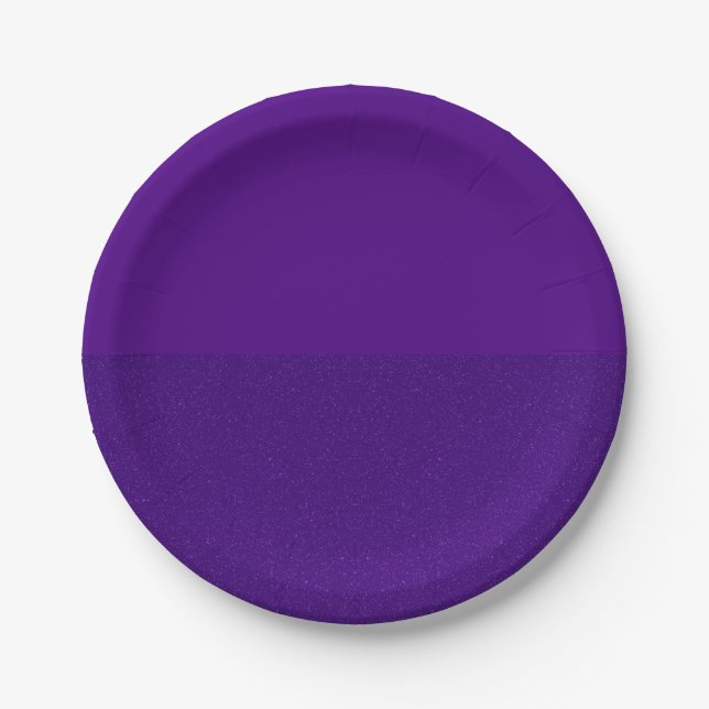 Bottom Glitter Purple Paper Plate – Customizable (Front)