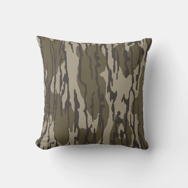 Bottom Lands Camo for Men Hunting Apparel Gear Throw Pillow (Front)