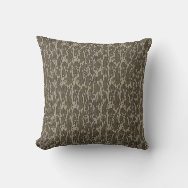 Bottom Lands Camo for Men Hunting Apparel Gear Throw Pillow (Front)