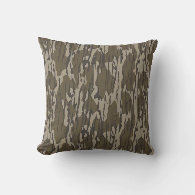 Bottom Lands Camo for Men Hunting Apparel Gear Throw Pillow (Front)