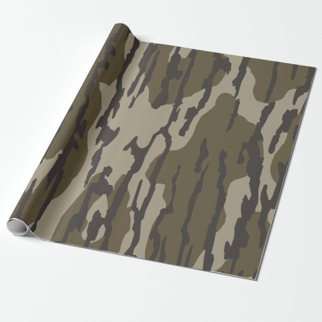 Bottom Lands Camo for Men Hunting Apparel Gear Wrapping Paper (Unrolled)