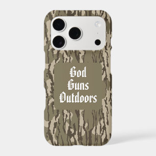 Bottom Lands Camo God, Guns & Outdoors iPhone 17 Pro Case