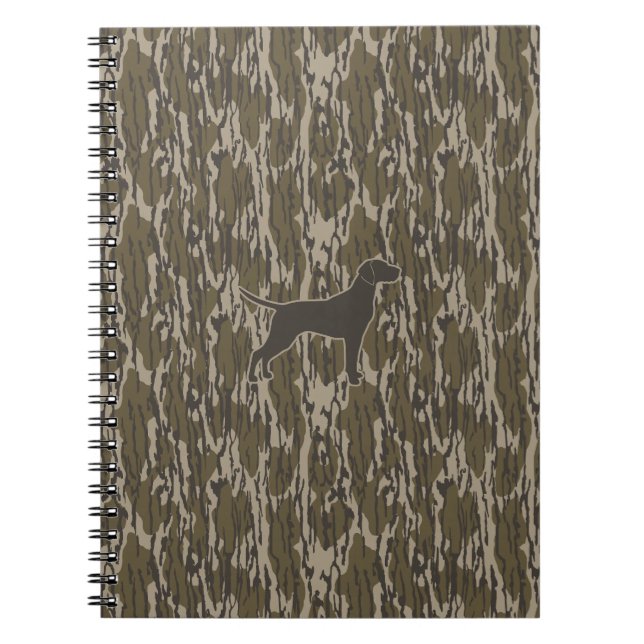Bottom Lands Camo Hunter Dog Hunting Season Notebook (Front)