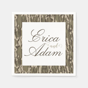 Bottom Lands Camo Hunting Themed Wedding Napkins