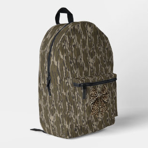 Bottom Lands Camo Leopard Bow Ribbon Hunting Women Printed Backpack