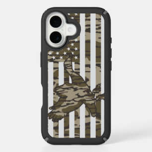 Bottom Lands Camo Patriotic Mallard Duck Camo iPhone 16 Case