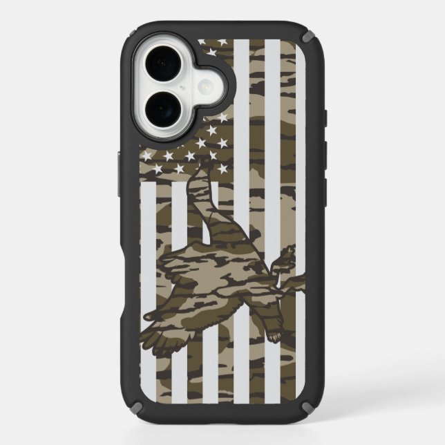 Bottom Lands Camo Patriotic Mallard Duck Camo Speck iPhone Case (Front)