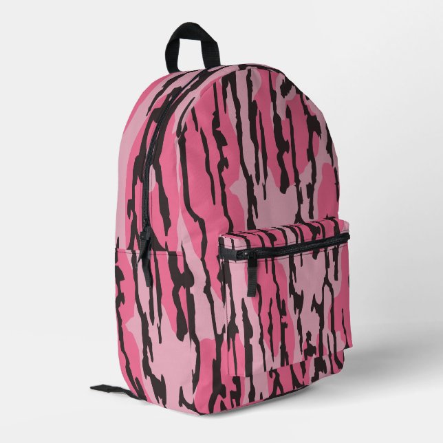 Bottom Lands camo pink Bottom Lands Camo girls Printed Backpack (Back Corner Left)