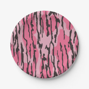 Bottom Lands Camo Pink for Women and Girls Paper Plates