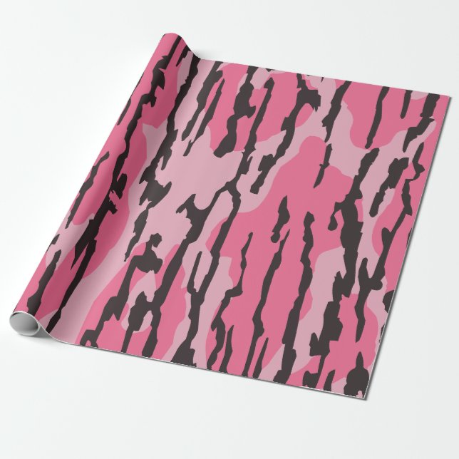 Bottom Lands Camo Pink for Women and Girls Wrapping Paper (Unrolled)