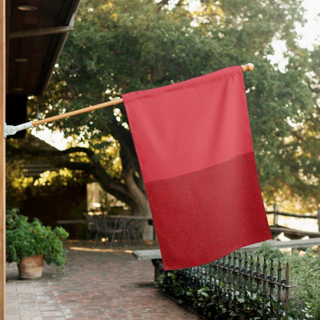 Bottom-Noise Tomato Red House Flag – Customizable (In SItu)