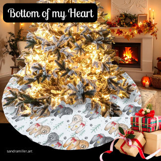 BOTTOM OF MY HEART 5 chow colors Brushed Polyester Tree Skirt