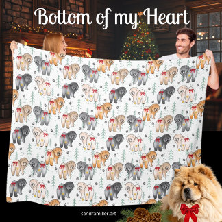 BOTTOM OF MY HEART 5 chow colors Fleece Blanket