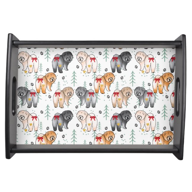 BOTTOM OF MY HEART 5 chow colors  Serving Tray (Front)