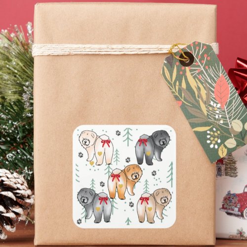 BOTTOM OF MY HEART 5 chow colors  Square Sticker