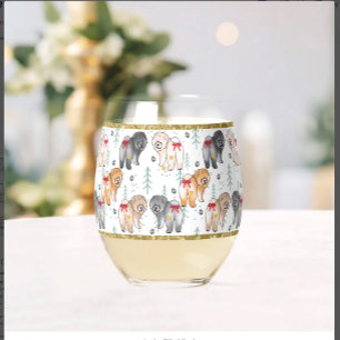 BOTTOM OF MY HEART 5 chow colors Stemless Wine Glass