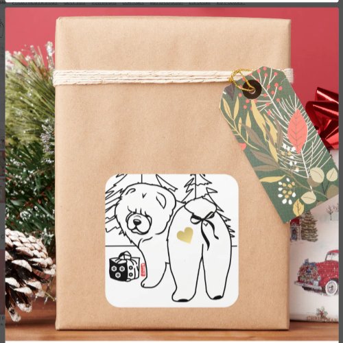 BOTTOM OF MY HEART chow holiday Square Sticker