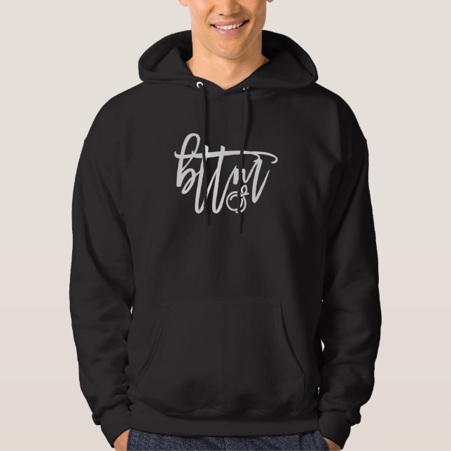 Bottom Peach Fancy Font  Humor LGBTQ Gay Idea Hoodie (Front)