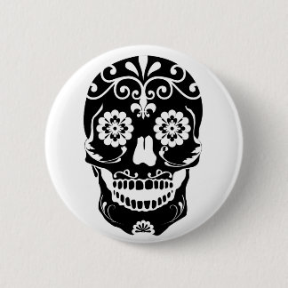Bottom Sugar Skull Pinback Button
