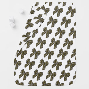Bottomland Camo Bow Camo Coquette Bow Hunting Girl Baby Blanket