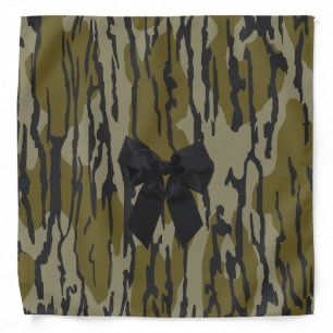 Bottomland Camo Cute Bow Ribbon for Women & Girls Bandana